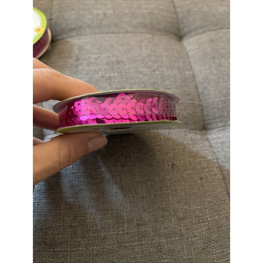 Floral Garden Sequin Ribbon 1/4 in Wide 9 Feet 3 Yds